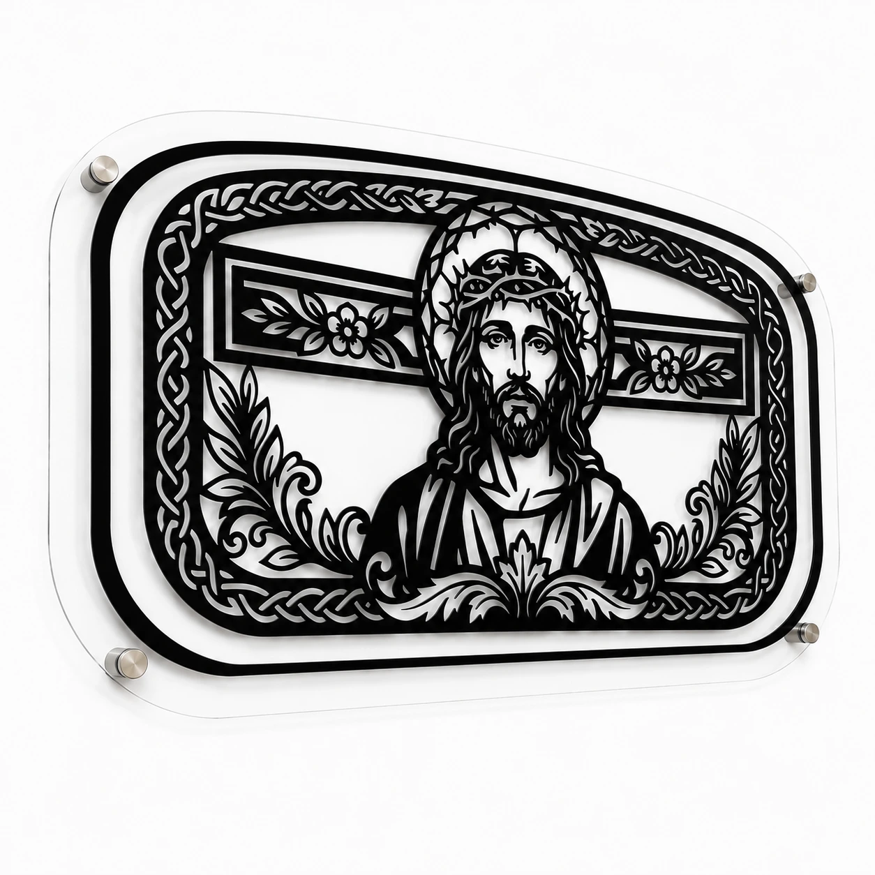 Jesus Wall Art for Home | Black Acrylic Christian Wall Decor view 3