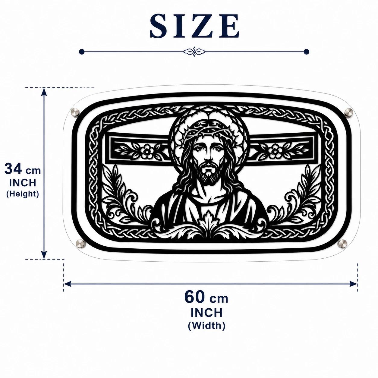 Jesus Wall Art for Home | Black Acrylic Christian Wall Decor view 4